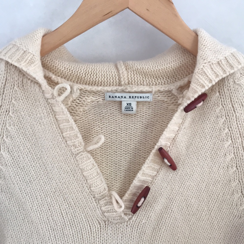 Wool Hooded Sweater - Cream